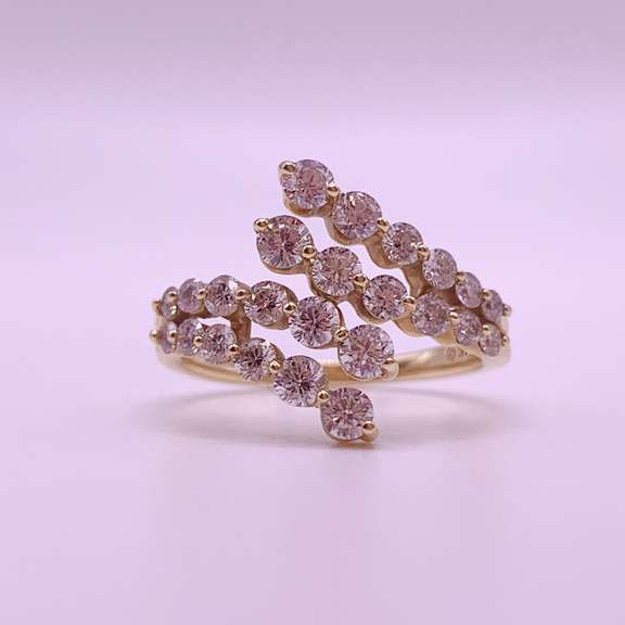 14kt Solid Gold & Diamond Cocktail Ring