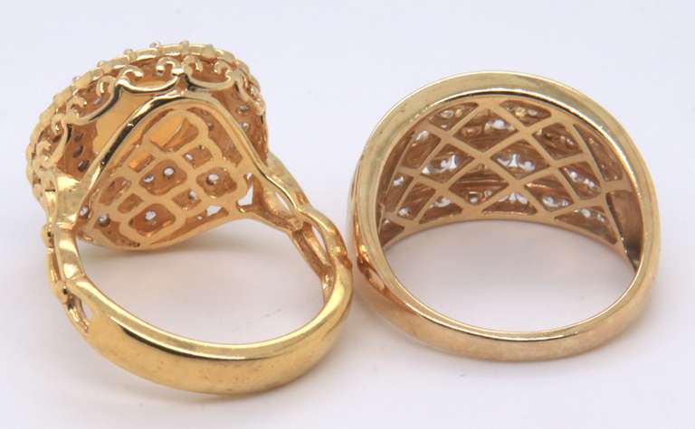 Lot of 2 Sterling Silver Cubic Zirconia Rings