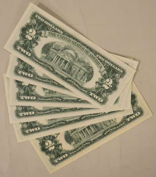 3 Pairs Consecutive $ 2 1963 A Series US Notes