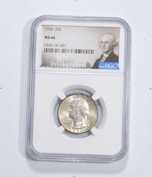 MS66 1936 Washington Quarter - Graded NGC