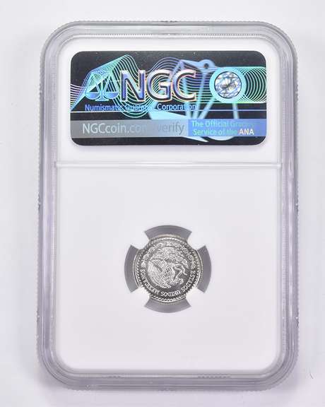 MS69 2002 Mo Mexico 1/20 Silver Onza - Graded NGC