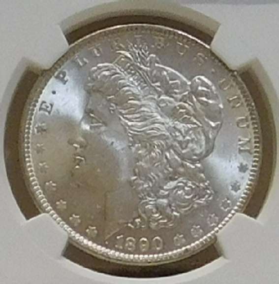 1890 Morgan Dol NGC MS-62, looks GEM