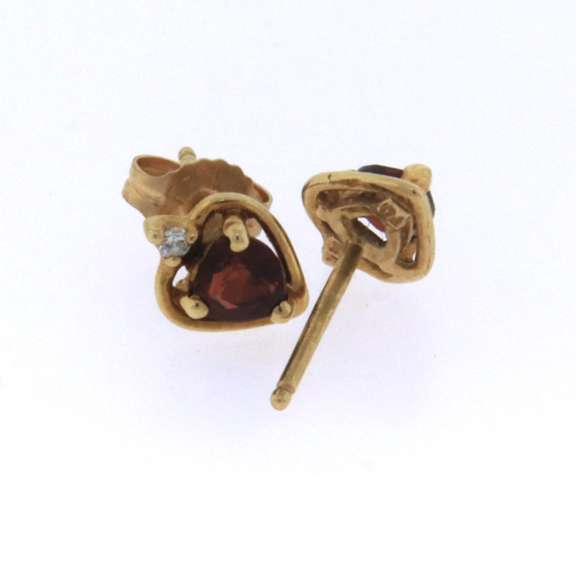 Heart Shaped Ruby Stud Earrings