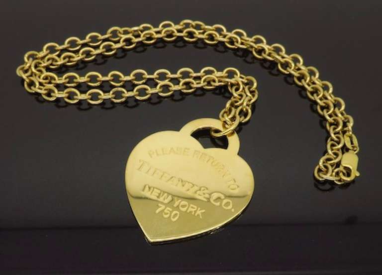 Rare 18k Extra Large Tiffany & Co Heart Tag