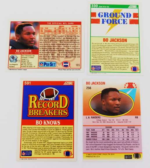4 Bo Jackson Football Cards