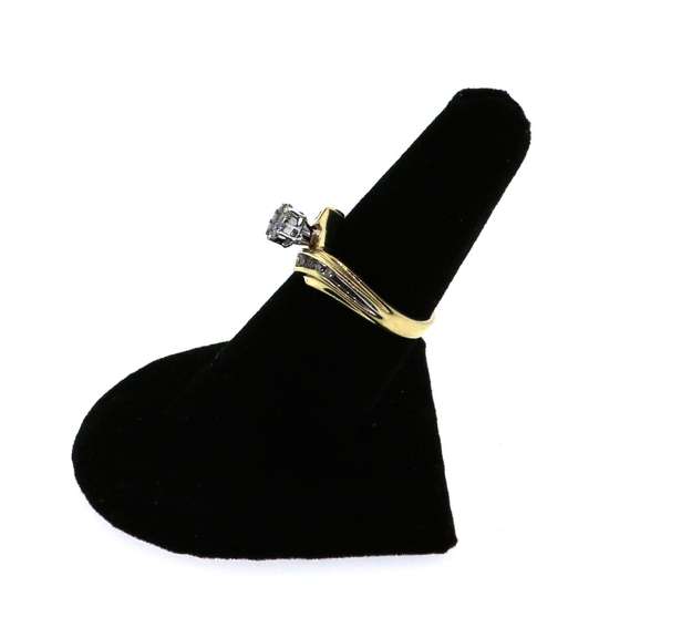 Pretty Oval Cluster Diamond Ring with Channel Set Diamonds and 14k Gold