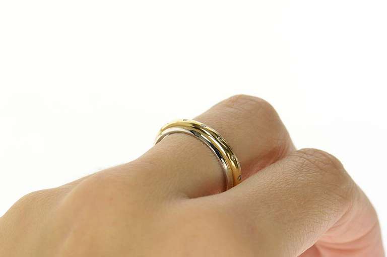 14K Yellow Gold Men's Diamond Two Tone Wedding Band Ring