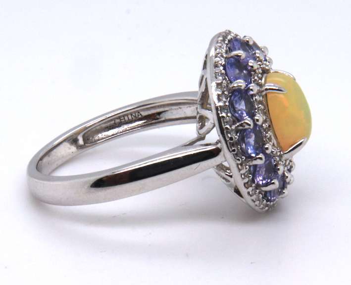 Sterling Silver Signed Gemstone Ring