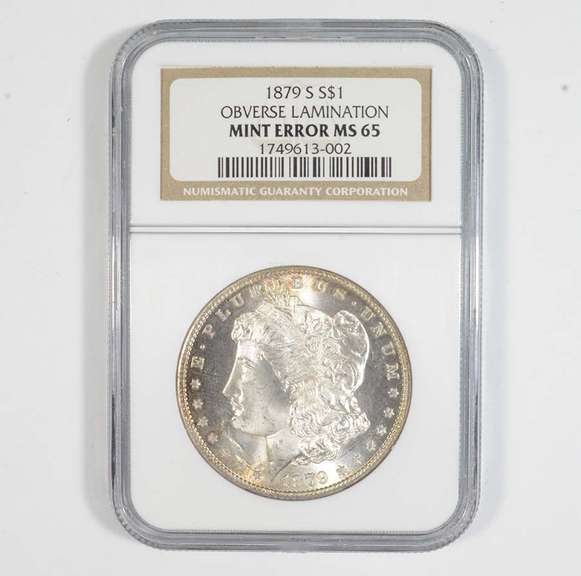 MS65 1879-S Morgan Silver Dollar - OBV Lamination - Graded NGC