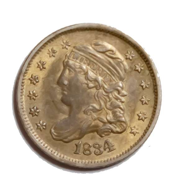 Very Very Near Unc 1834 Bust Half Dime