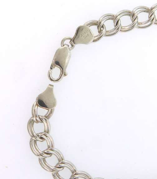 Sterling silver double link chain bracelet