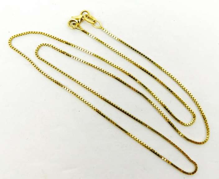 18 Inch 14K Yellow Gold Box Link Chain