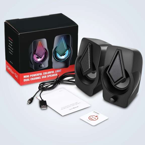PC Speakers 2.0 USB Powered Stereo with LED Light