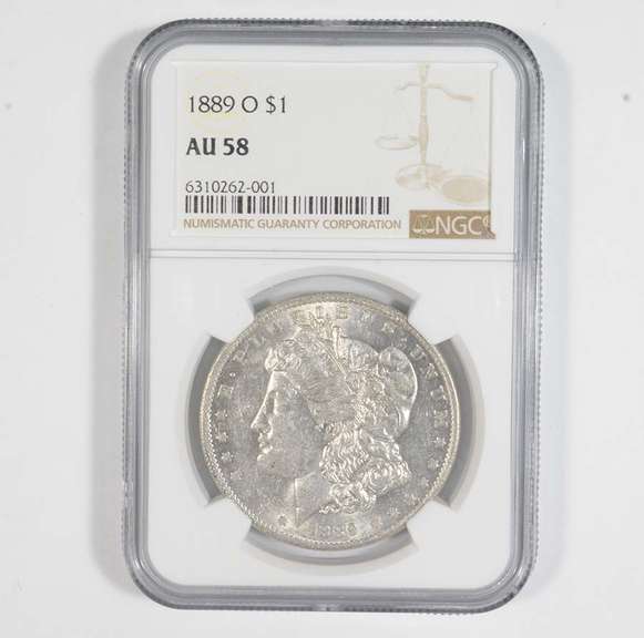 AU58 1889-O Morgan Silver Dollar - Graded NGC