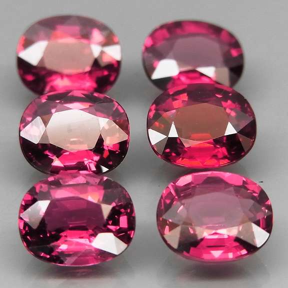 5.62ct premium cherry pink Rhodolite Garnet set