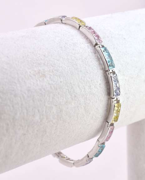Colorful Gemstone Bracelet in Sterling Silver