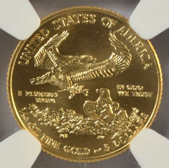 Flawless 2009 $5 American Gold Eagle. NGC MS70 ER