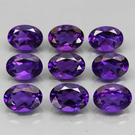 Royal purple! 6.51ct 6x4mm real Bolivian Amethyst set