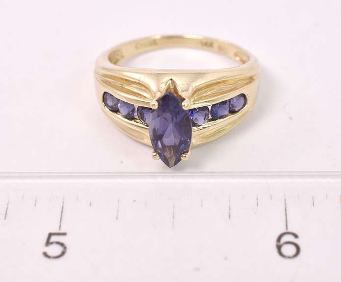 Sensational Purple Gemstone Ring in 14K Yellow Gold