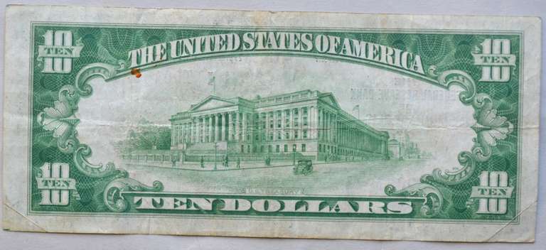 Clean 1929 $10 Minneapolis National Series Note