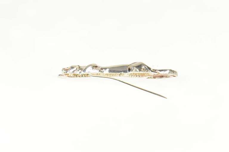 Sterling Silver Prowling Jaguar Panther Lioness Animal Stick Pin