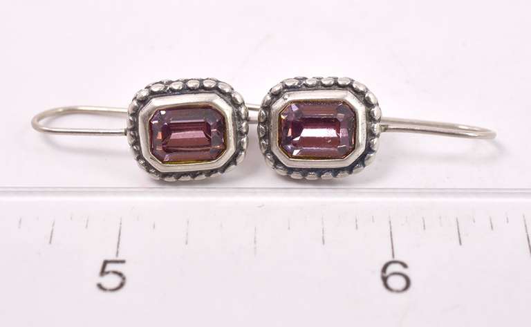 Beautiful Purple Crystal Earrings in Sterling Silver