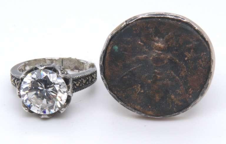 Vintage Sterling Silver Lot of 2 Rings