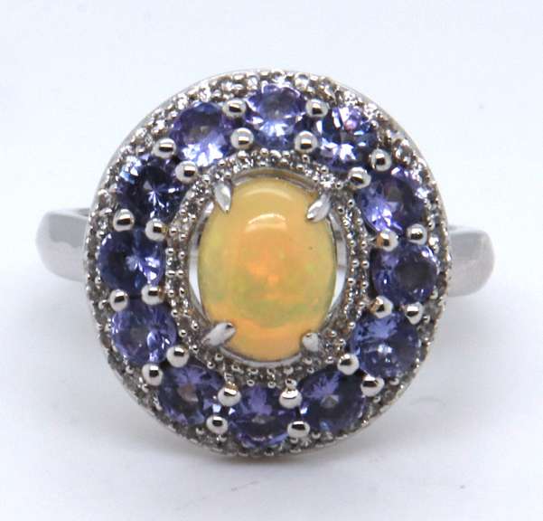 Sterling Silver Signed Gemstone Ring