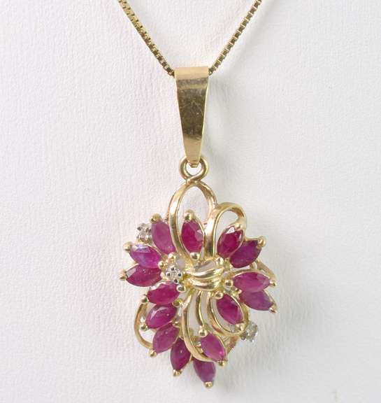 Galmorous Ruby and Diamond 3Pc. Jewelry Set in 14K Yellow Gold