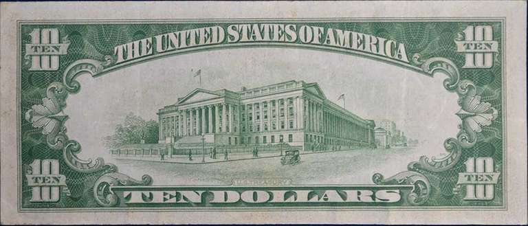 Serirs 1934 $10 Silver Certificate, Circulated. FR.1701