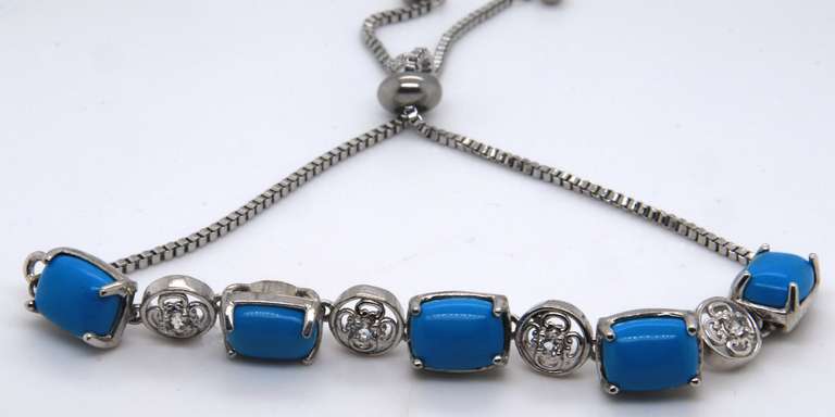 Vintage Sterling Silver Turquoise Bracelet