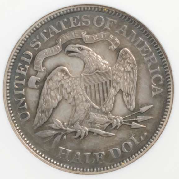 1876 ANACS AU 50 Holder1876 Toned  Seated Half