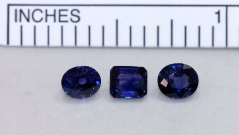 Intense Natural Purple Sapphires - Lot of 3