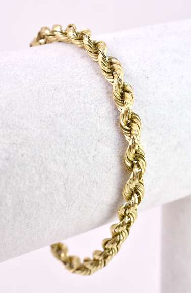 Thick Rope Chain Bracelet in 14K Yellow Gold