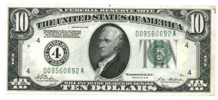 Crisp Uncirculated 1928 $10 Federal Reserve Note (4)