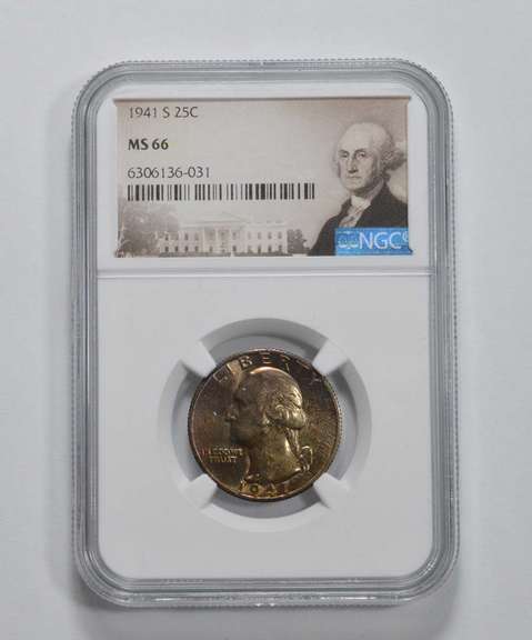 MS66 1941-S Washington Quarter - Graded NGC