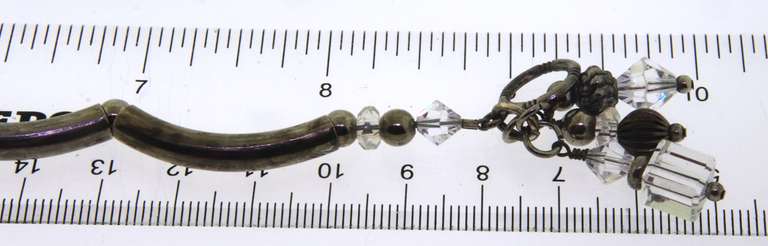 Sterling Silver Bracelet with Crystal Charm