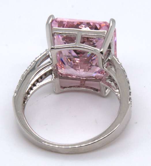 Sterling Silver Pink Cubic Zirconia Ring