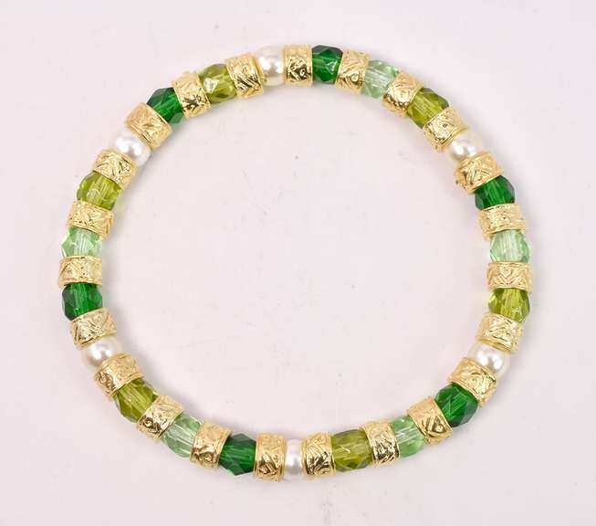 Dazzling Set of Hand Blown Italian Art Glass and Gold Plated Beads Necklace, Bracelet, & Earrings