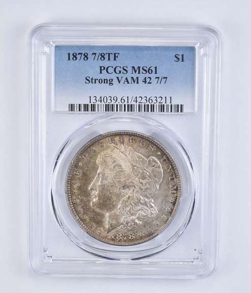 MS61 1878 7/8TF Morgan Silver Dollar - Strong VAM 42 7/7 - Graded PCGS