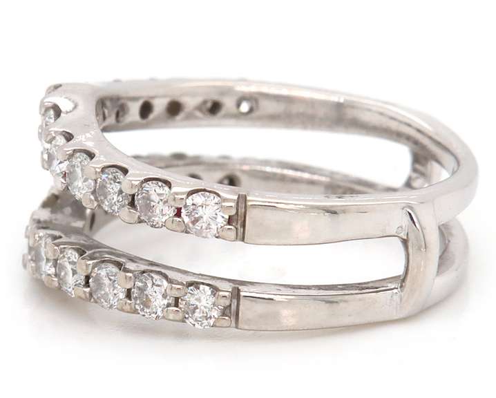 Dazzling White Gold Diamond Ring Guard