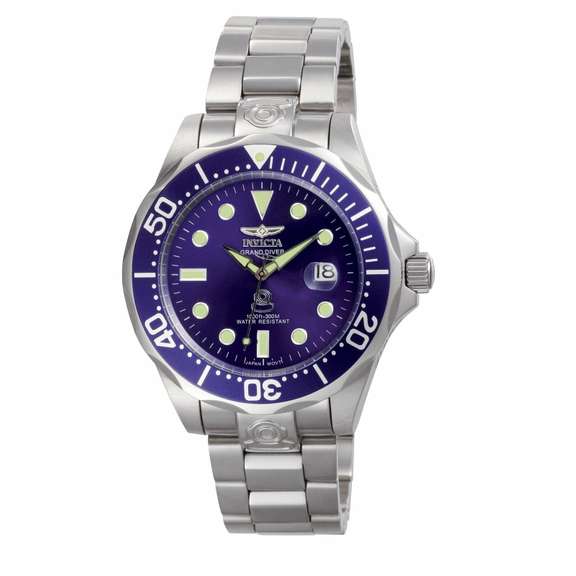 Invicta Blue Dial Steel Case, New In Box.