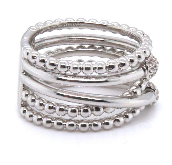 Gabriel & Co White Sapphire Multi Row Sterling Silver Ring