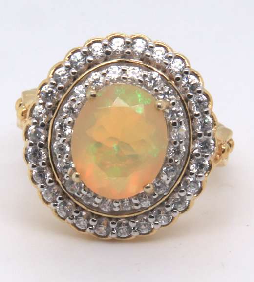 Lot of 2 Sterling Silver Cubic Zirconia Rings