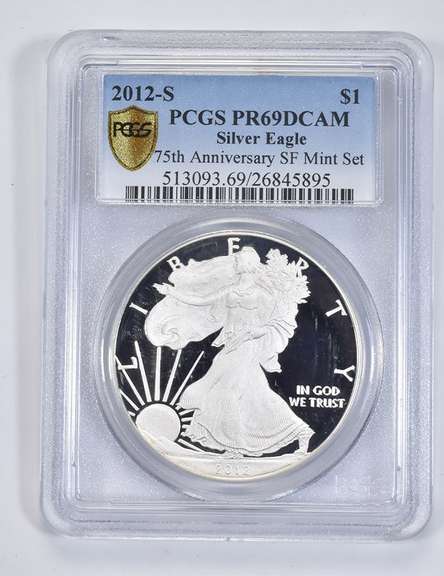 PR69 DCAM 2012-S American Silver Eagle 75th Anniversary - Graded PCGS