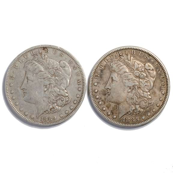 1885 & 1889 O Morgan Dollars