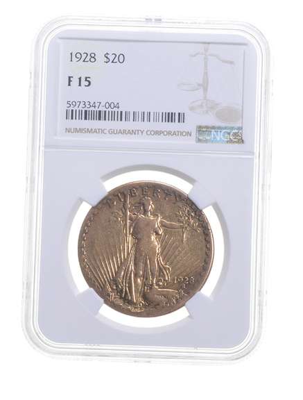 F15 1928 $20 Saint-Gaudens Gold Double Eagle - Graded NGC