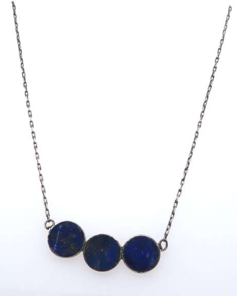 Vintage Sterling Silver Lapis Necklace