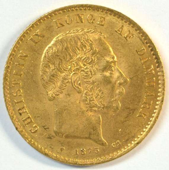 Superb Gem BU 1873 Denmark 20 Kroner Gold Piece