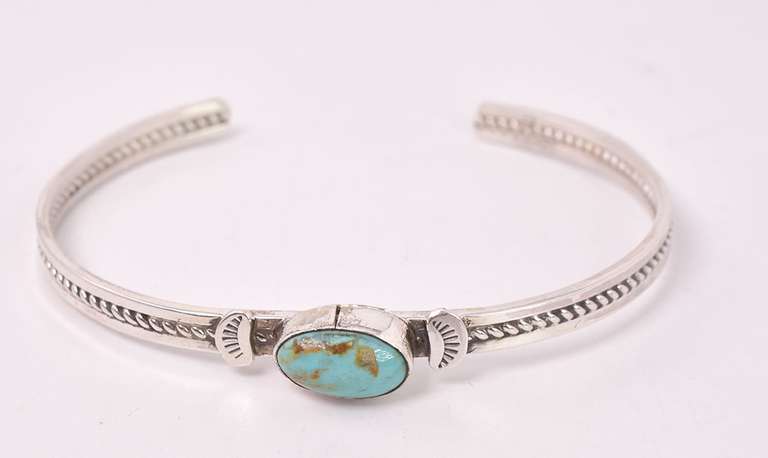 Dashing Turquoise Bangle Bracelet in Sterling Silver